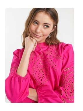 J Crew Embroidered Eyelet Poplin Top